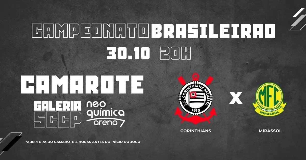 Camarote Galeria SCCP Corinthians x Mirassol