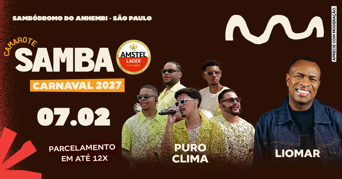 Camarote Samba 2027 Desfile Grupo Acesso Domingo com Puro Clima e Liomar