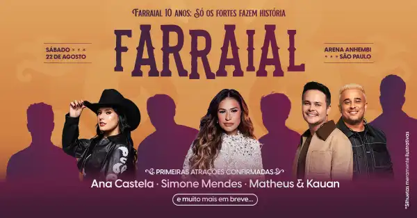 Farraial 2026 com Ana Castela, Simone Mendes, Matheus & Kauan e mais